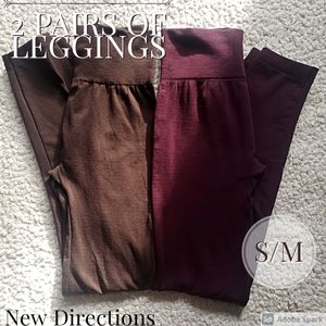 New Directions Fleece Lined Missy Leggings 2 Pairs